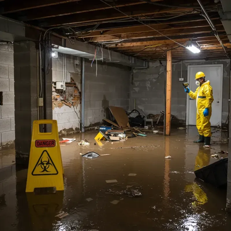 Flooded Basement Electrical Hazard in Fruitport, MI Property